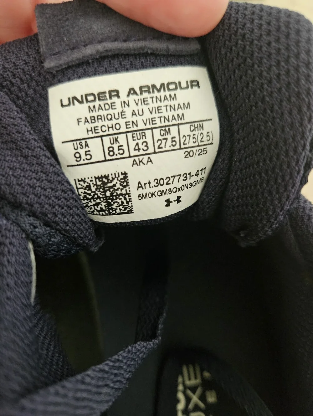 NWT Under Armour UA Edge Suede Mens 9.5 Navy Blue Charged Sneakers